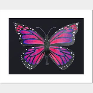 Pink Butterfly Posters and Art